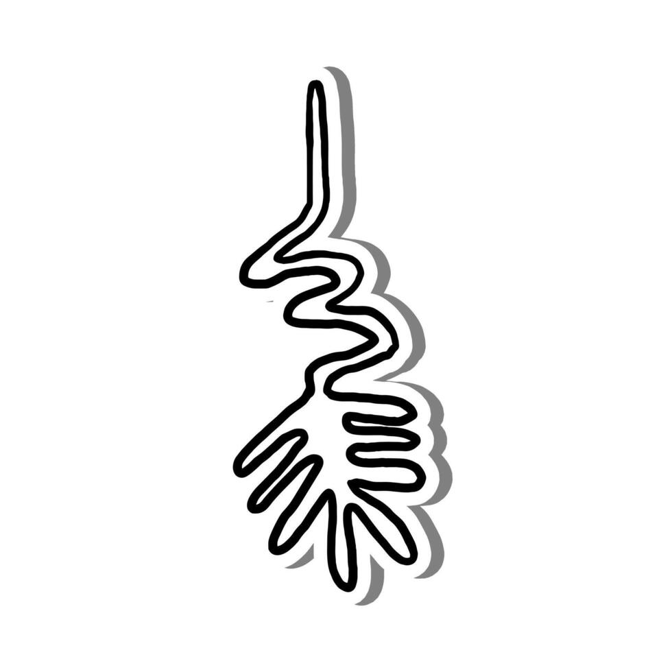 Doodle Abstract Art Spider and Spider Web on white silhouette and gray shadow. Hand drawn cartoon style. illustration for decorate and any design. vector