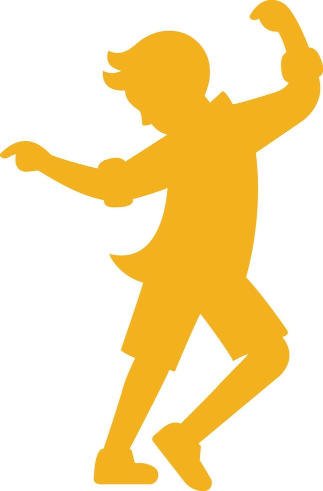 a silhouette of a boy dancing vector