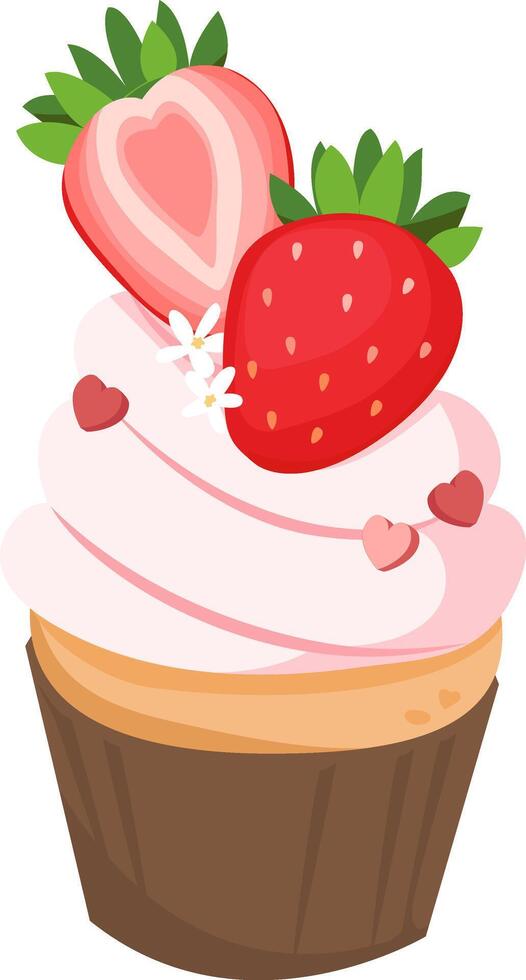 Valentine's day cupcake vector