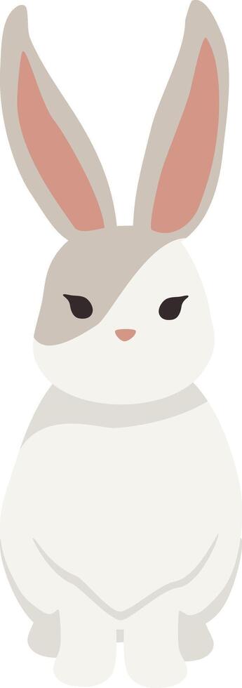 A cartoon rabbit with big ears and a white background vector