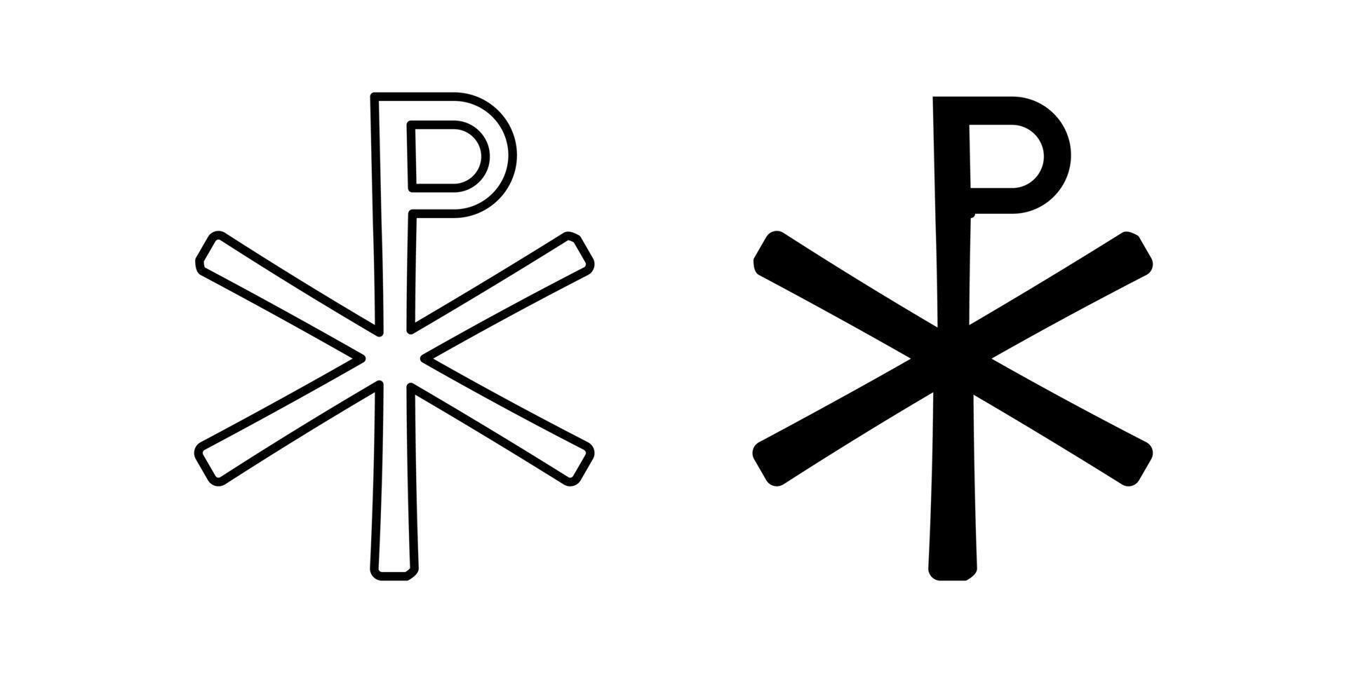 Chi Rho symbol set isolated on white background vector