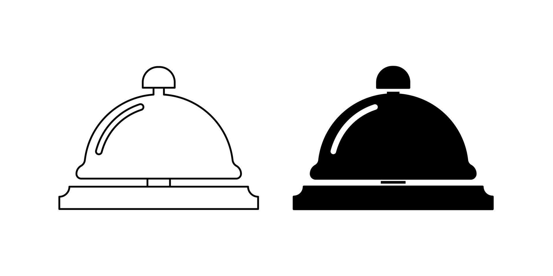 hotel bell icon set isolated on white background vector