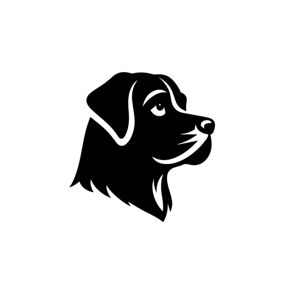 Dog head silhouette illustration with white background vector