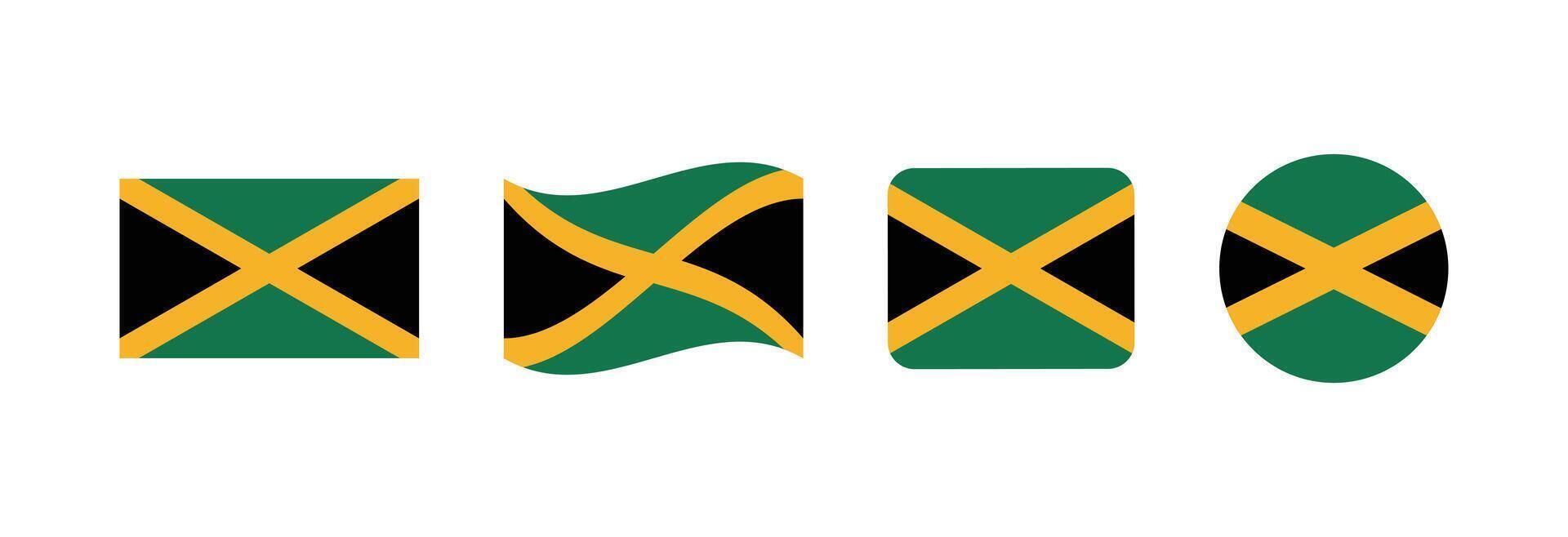 Jamaica flag. Set of Jamaica Flags Collection. vector