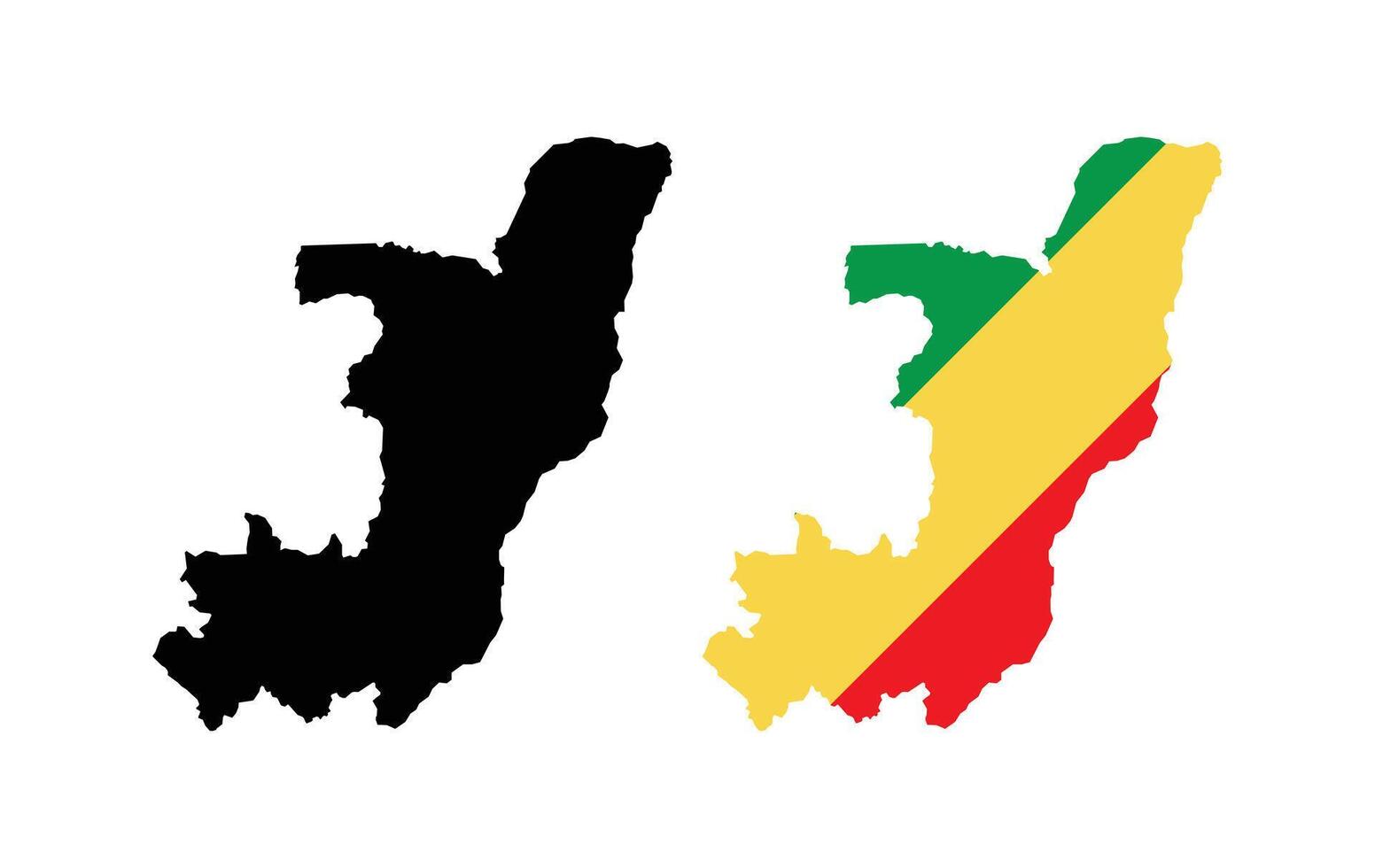 Republic of the Congo Map. Map of Republic of the Congo with National Flag. vector