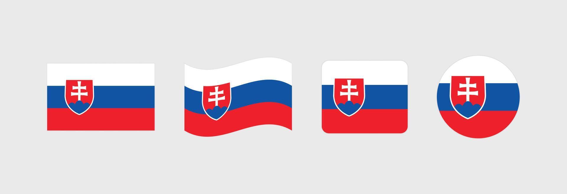 Slovakia flag. Set of Slovakia Flags Collection. vector