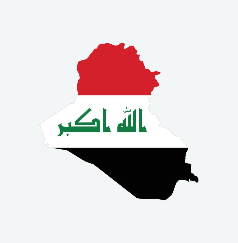 Iraq Map. Map of Iraq with National Flag. vector
