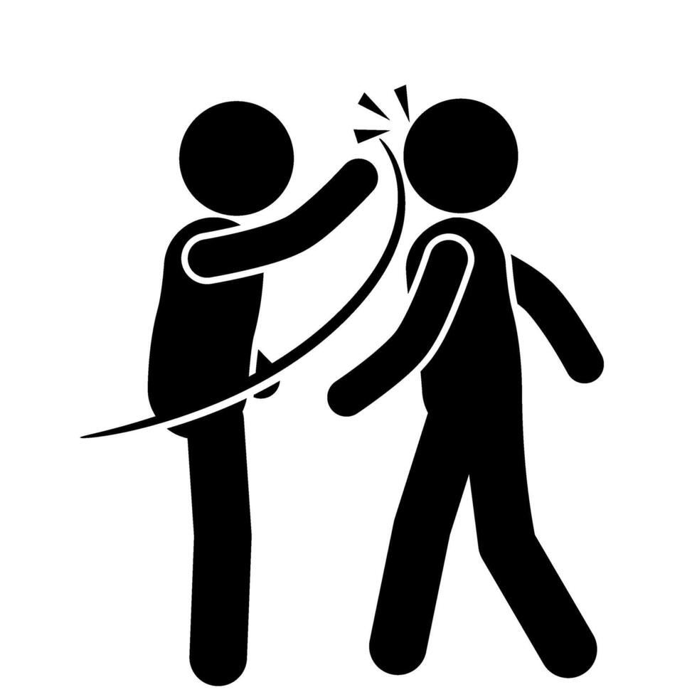 stickfigure illustration of slapping cheeks vector