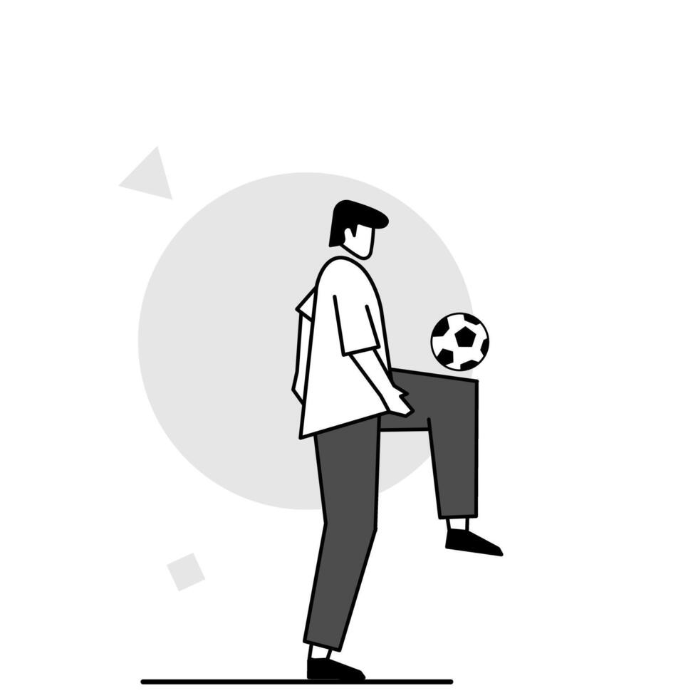 illustration of flat character juggling ball, soccer player vector
