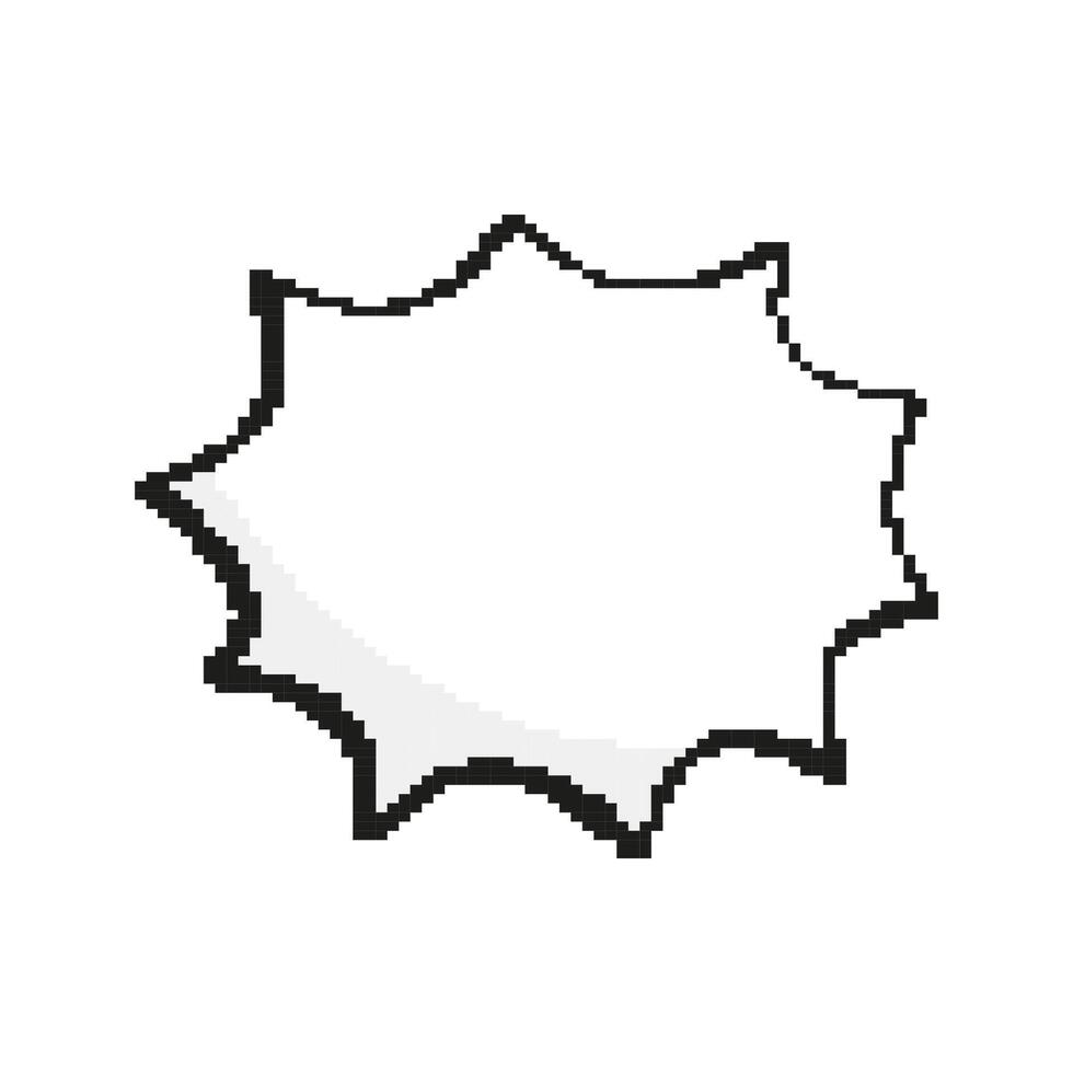 Dialogue Box Pixel Icon. Pixel Chat Speech Bubble for Text. Empty Pixelated Blank Dialogue. 8 Bit Retro Style. Communication Box. Dialogue Cloud. Isolated Illustration vector