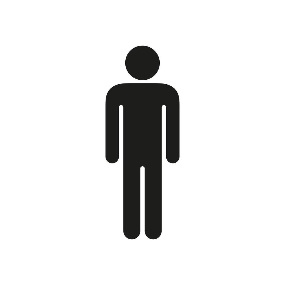Single Human Figure Silhouette Icon. Person Solid Symbol. Isolated Illustration vector