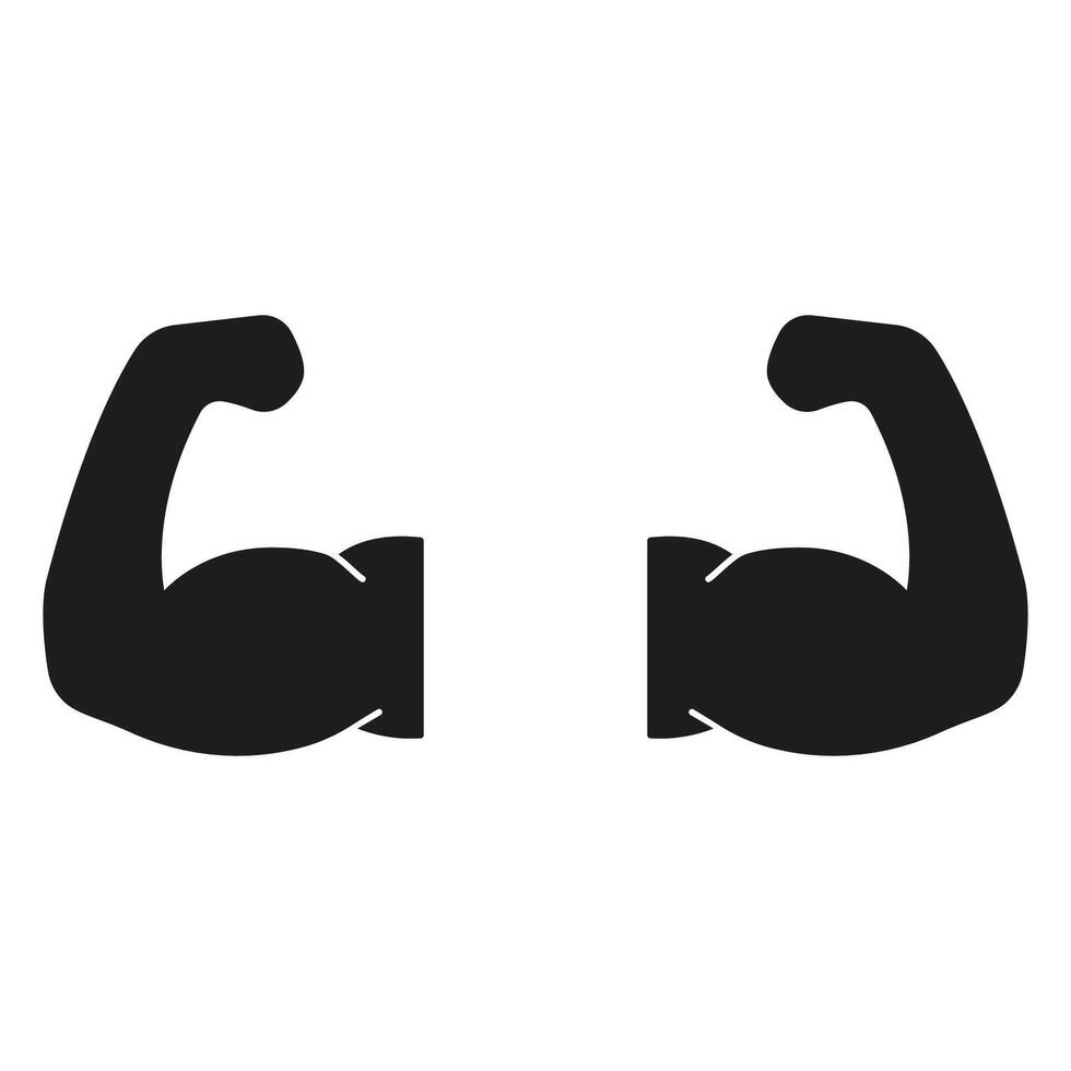 Bicep Silhouette Icon. Physical Strength and Muscle Building for Fitness and Workout Symbol. Isolated Illustration vector