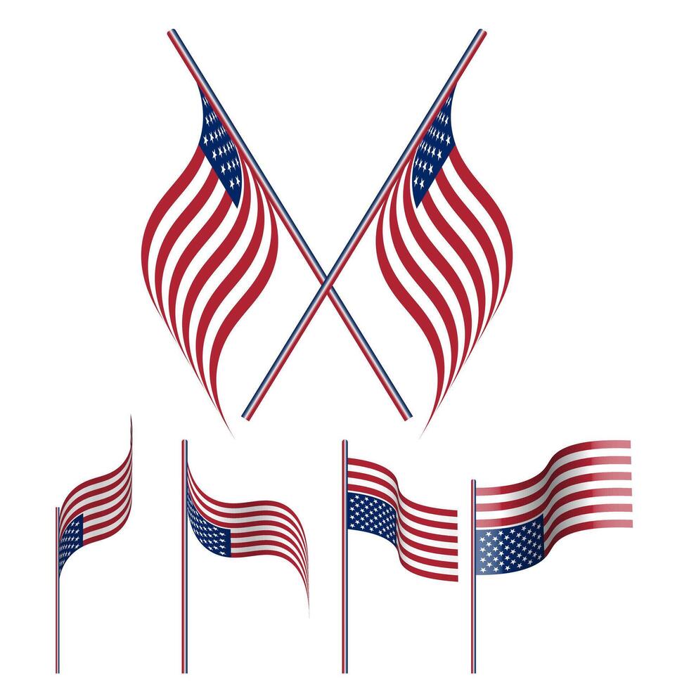 Realistic USA Flag Illustration Perfect for Independence Day, Websites, and Digital Projects vector