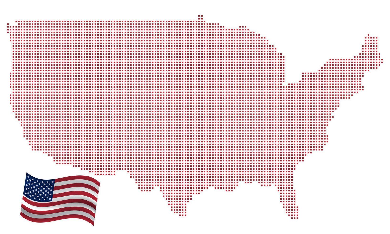 Modern USA Dotted Map Design with Minimalistic Style for High Quality Digital and Print Use vector
