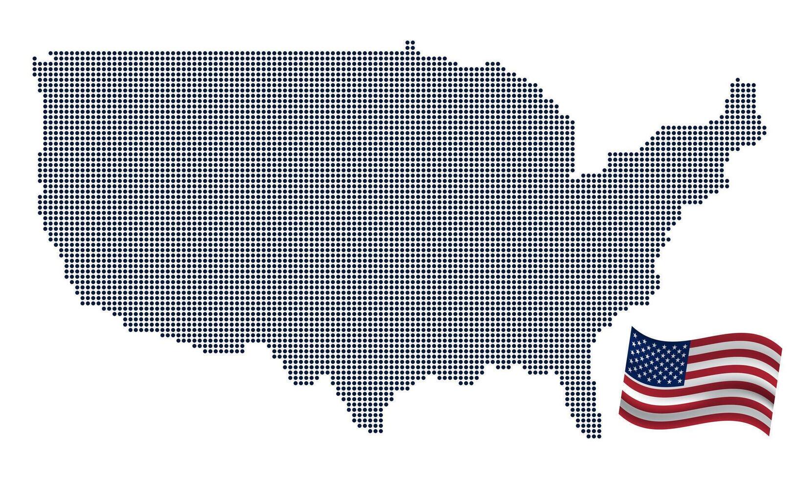 USA Dotted Map in a Stylish and Detailed Format Perfect for Digital and Print Projects vector