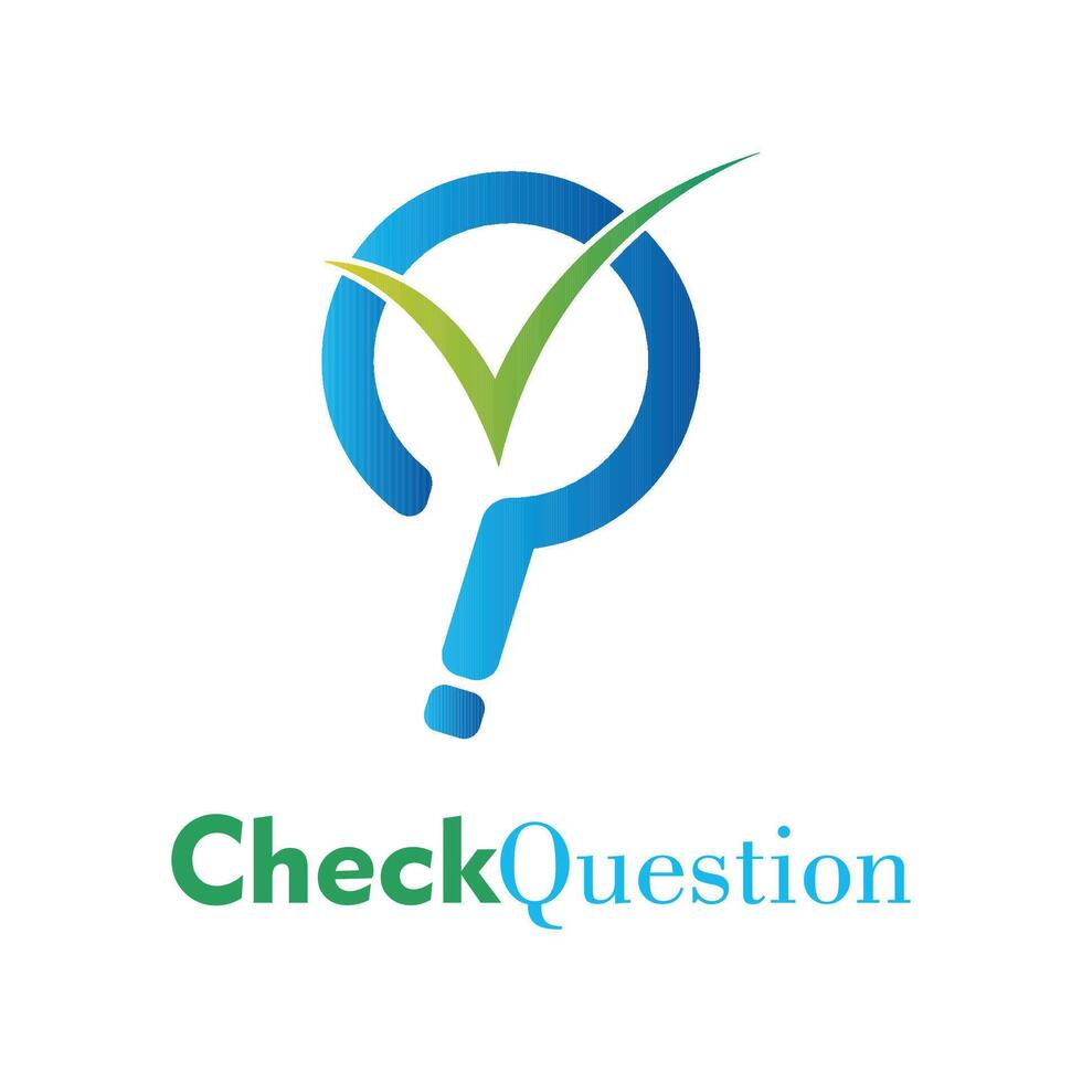Check question logo template design vector