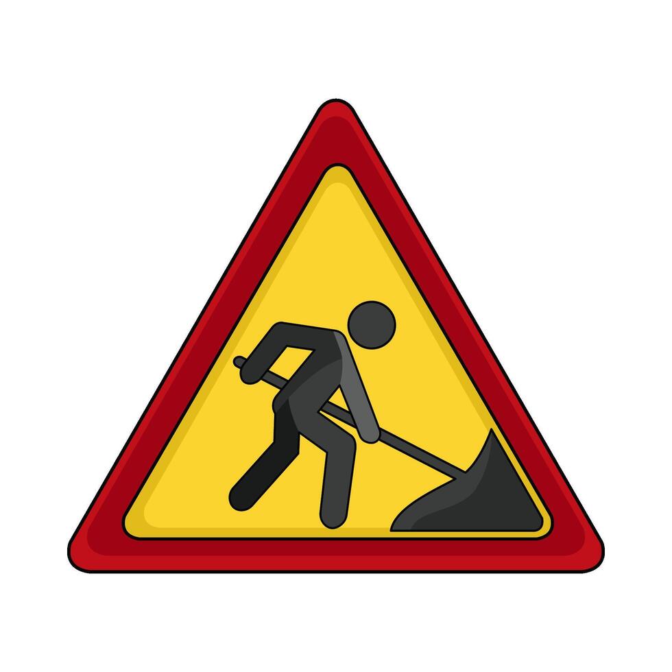 illustration of road work sign vector