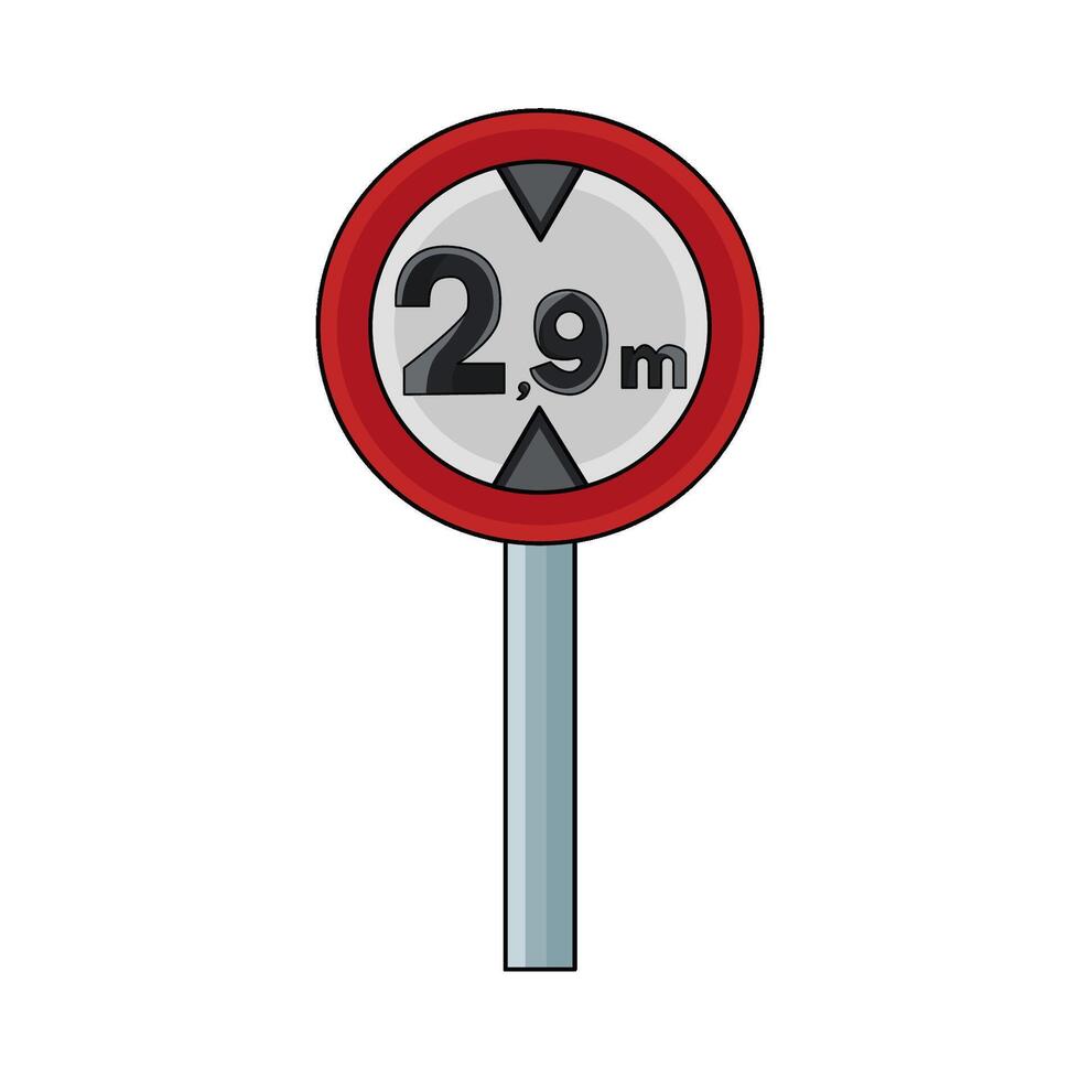 illustration of height limit 2,9 meter vector