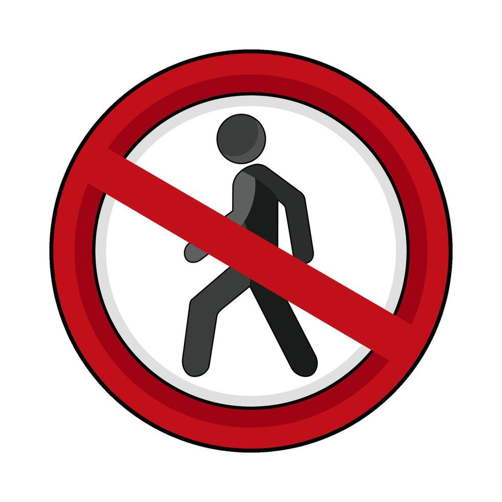 illustration of no pedestrian sign vector