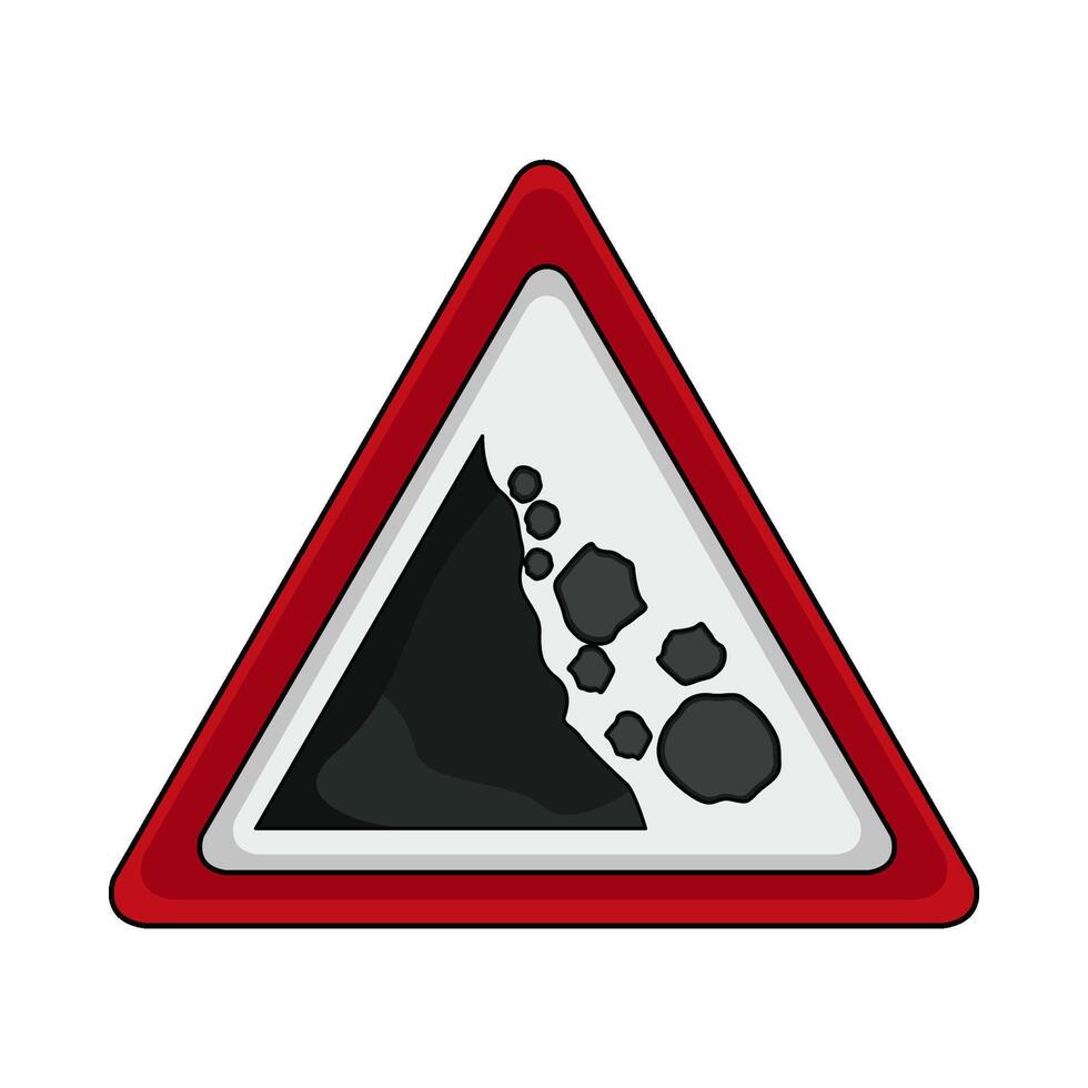 illustration of landslide warning sign vector