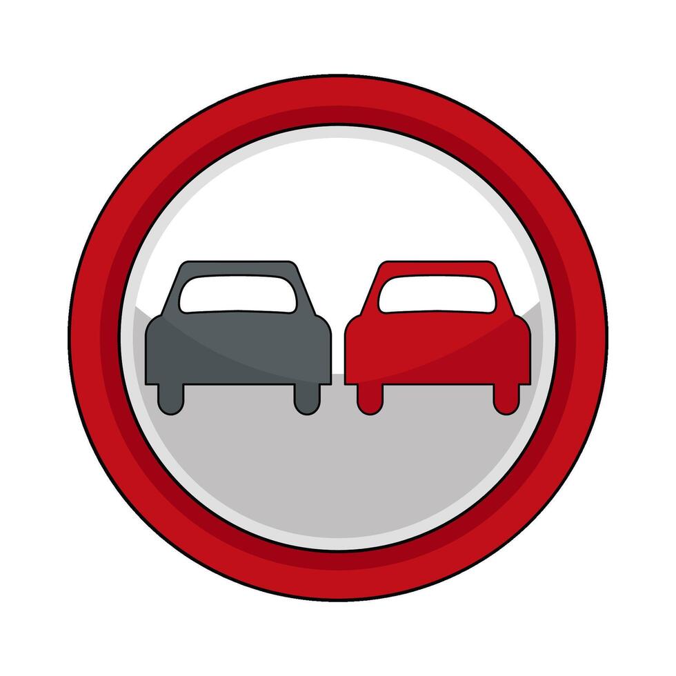 illustration of no overtaking sign vector