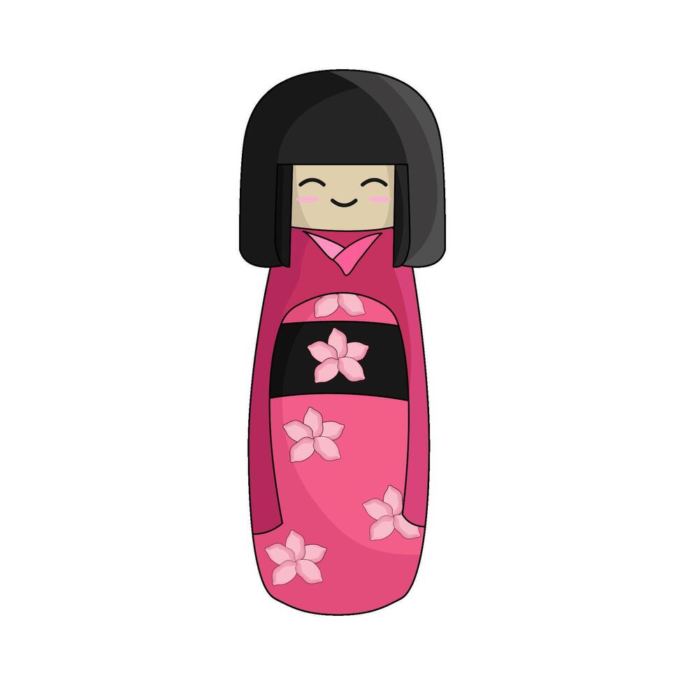 illustration of kokeshi vector