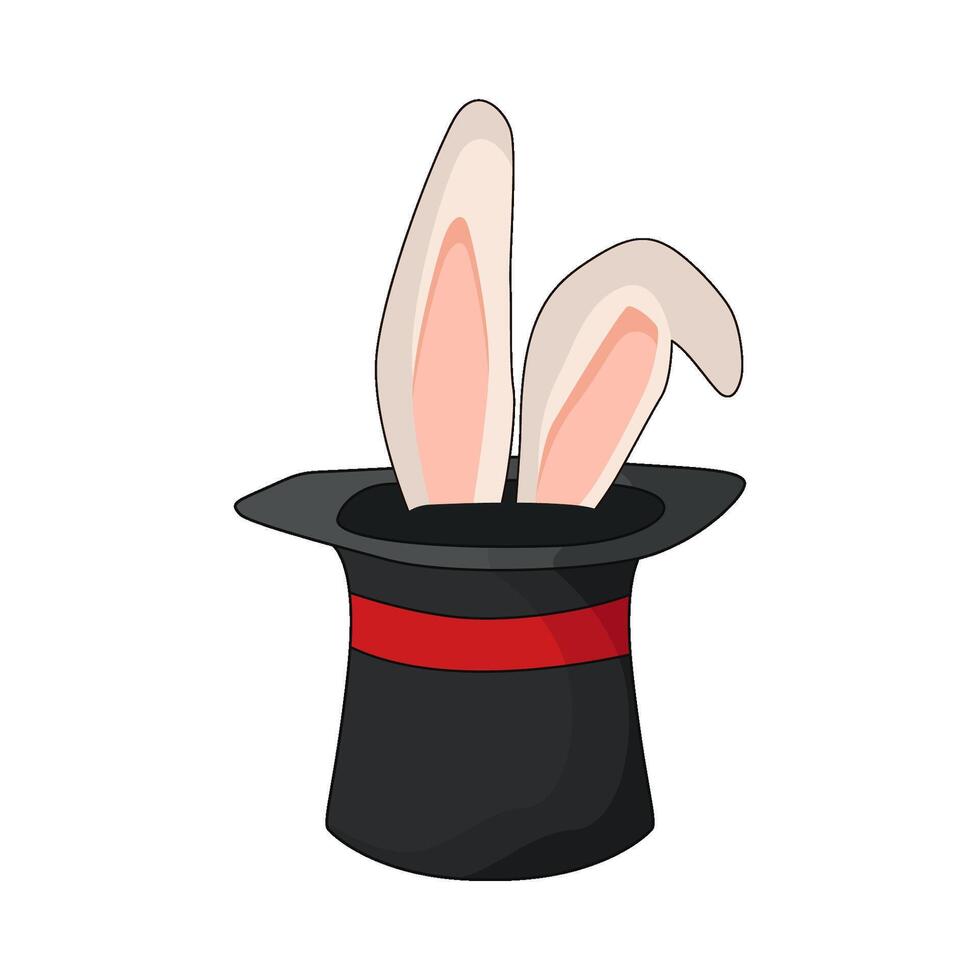 illustration of rabbit in magic hat vector