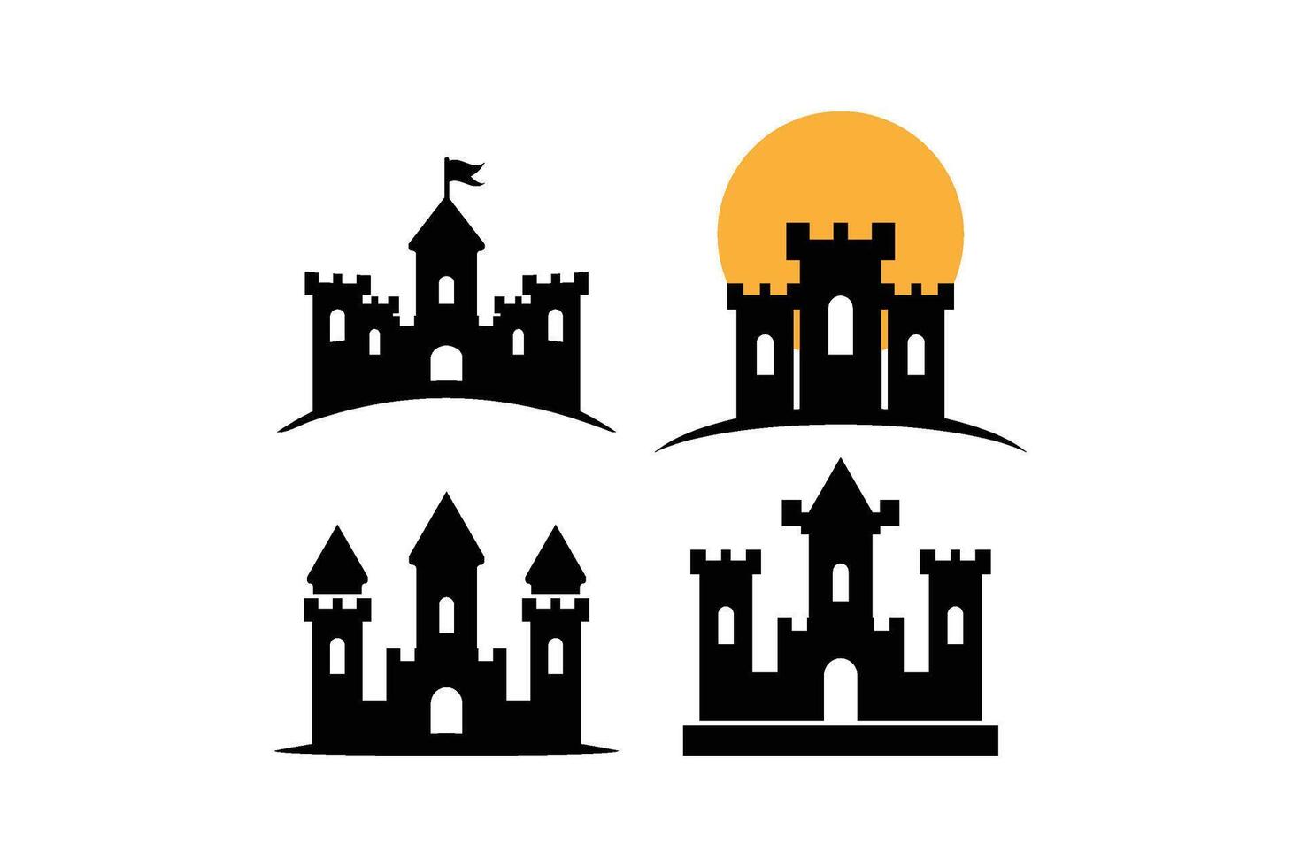 Castle icon logo design template isolated illustration vector