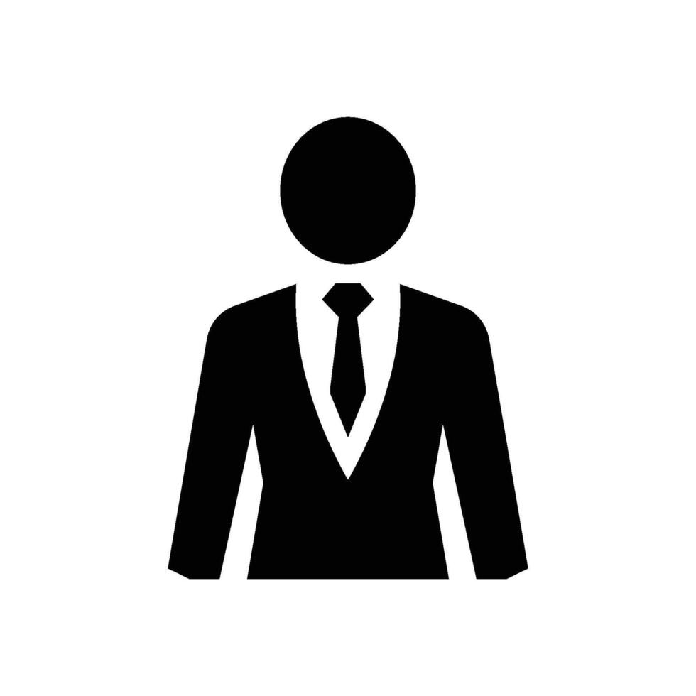 A black and white silhouette of a man in a suit vector
