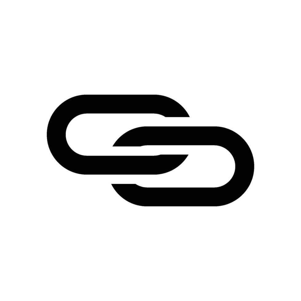 A link icon with a chain and a link vector
