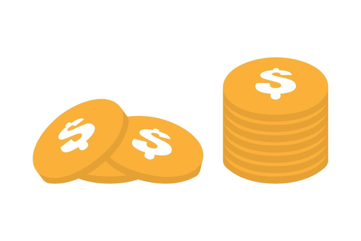 Coin stack icon logo design template isolated illustration vector