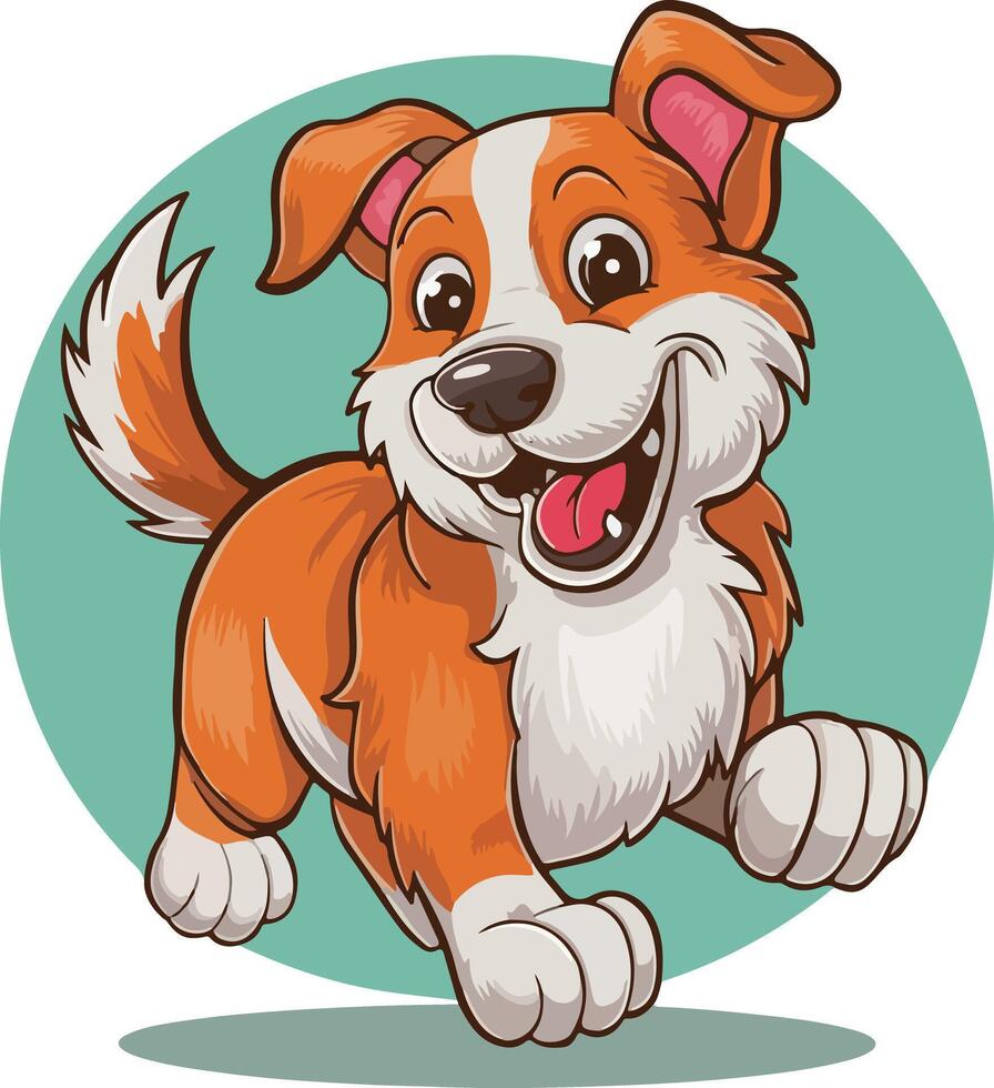 Cute brown and white dog scene vector