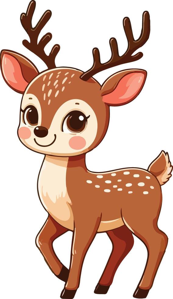 Cute deer in four different posts illustration vector