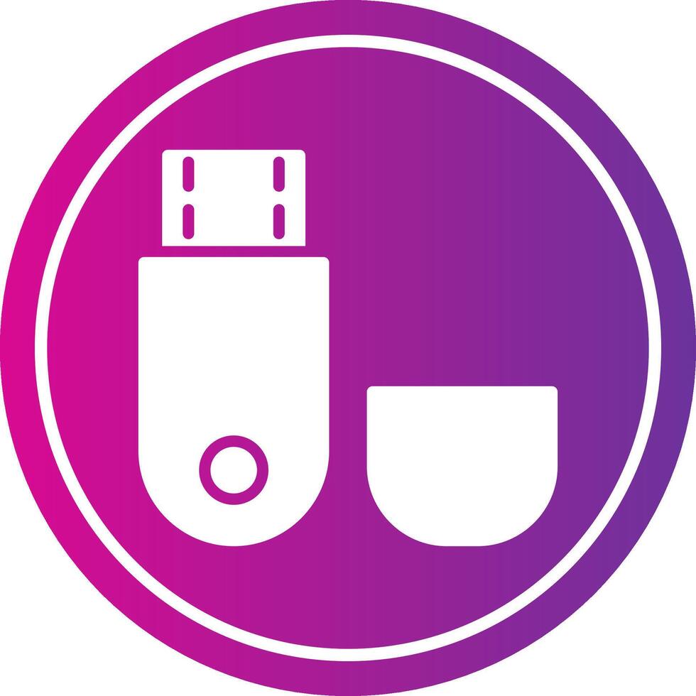 Usb Flash Drive Glyph Gradient Circle Icon vector