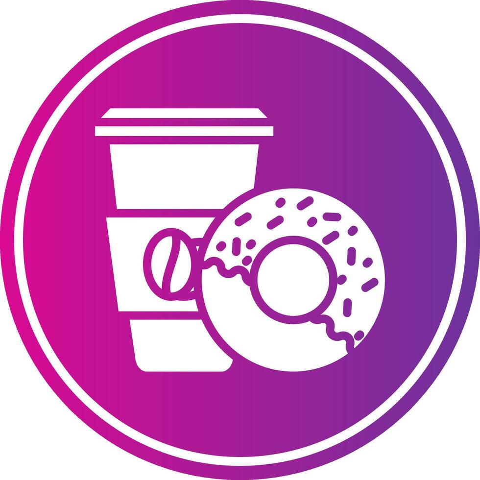 Coffee And Donut Glyph Gradient Circle Icon vector