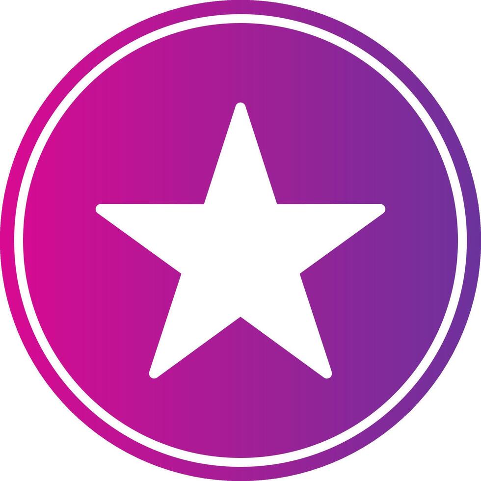 Star Glyph Gradient Circle Icon vector