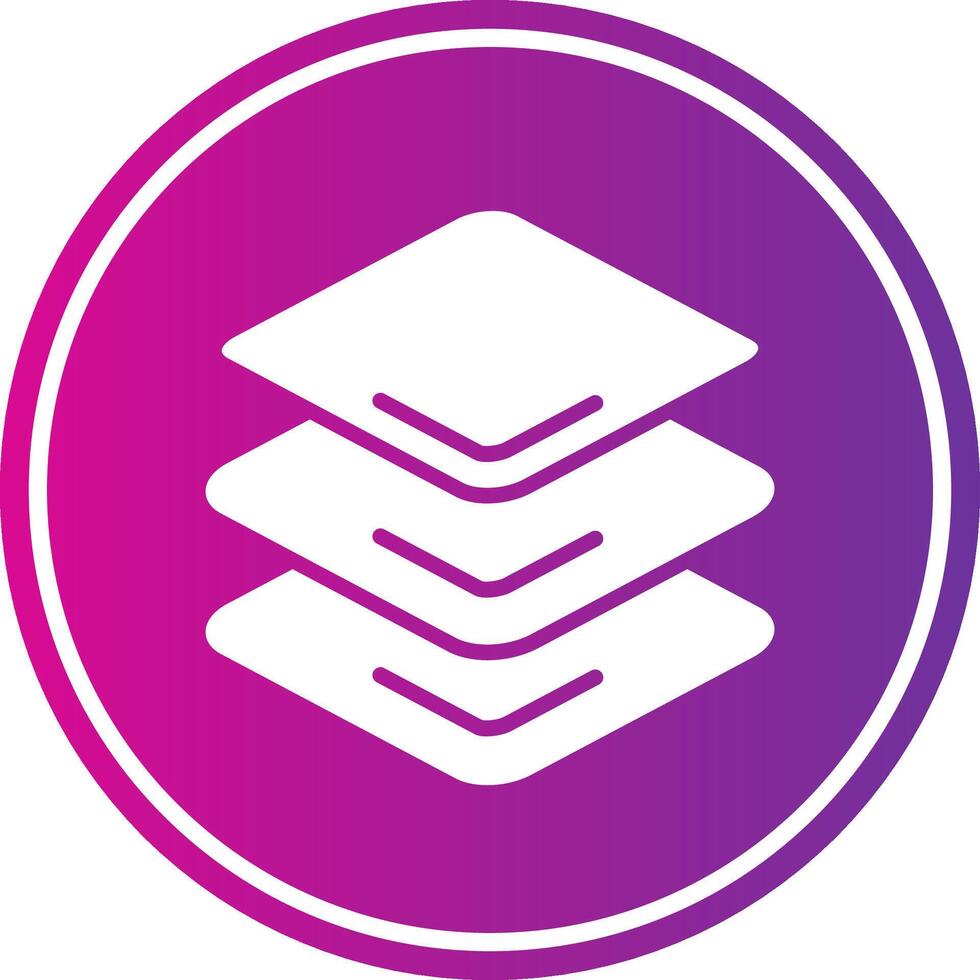 Layers Glyph Gradient Circle Icon vector