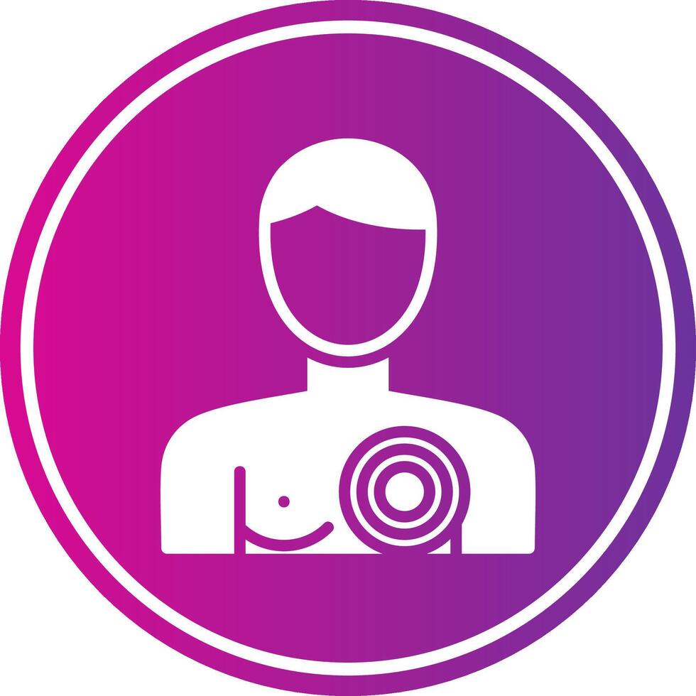 Chest Pain Glyph Gradient Circle Icon vector