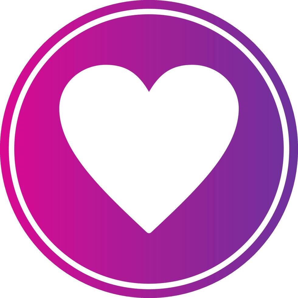 Heart Glyph Gradient Circle Icon vector