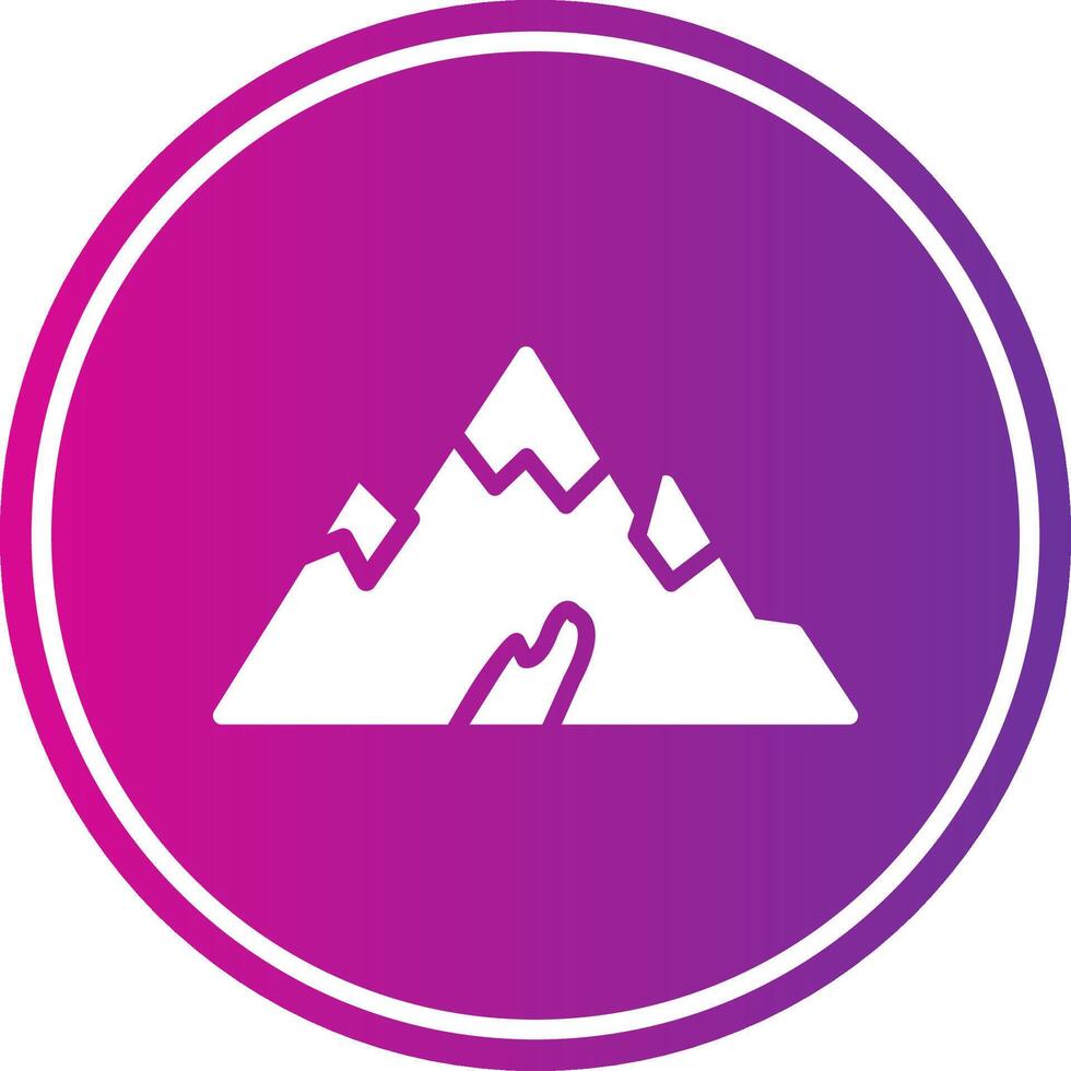 Mountain Glyph Gradient Circle Icon vector