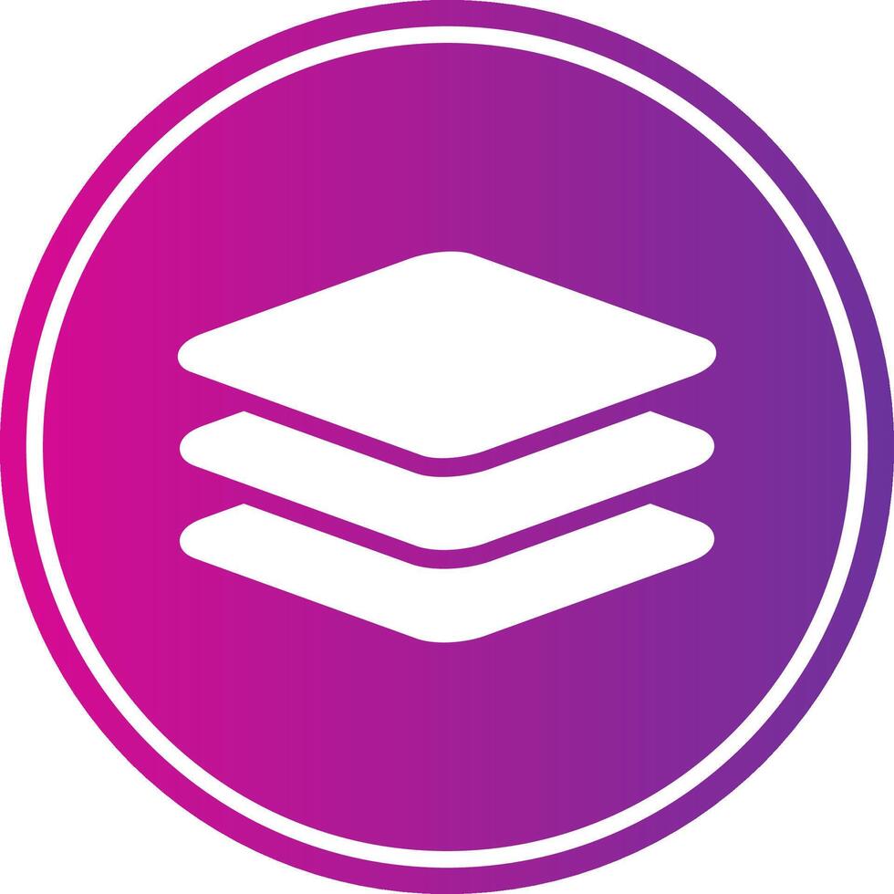 Layers Glyph Gradient Circle Icon vector