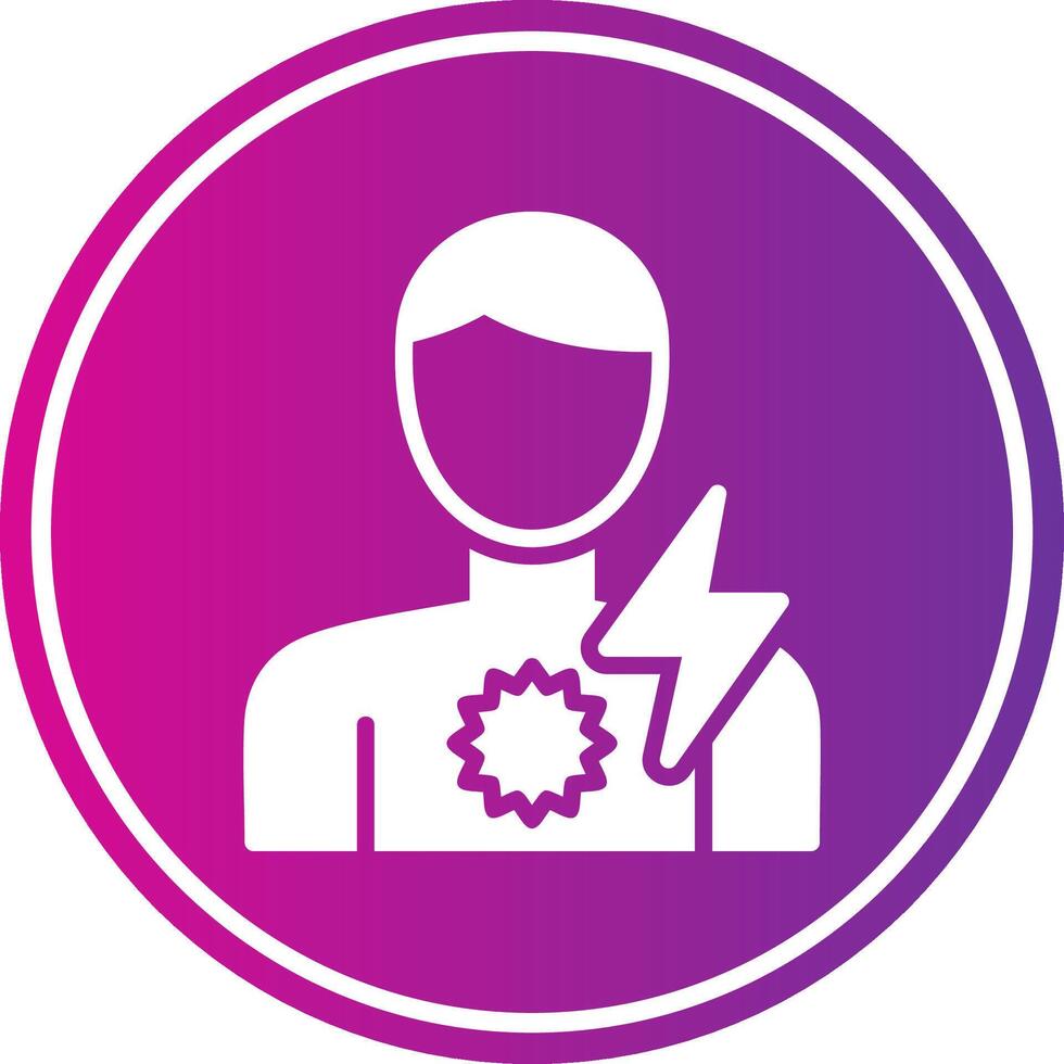 Chest Pain Glyph Gradient Circle Icon vector