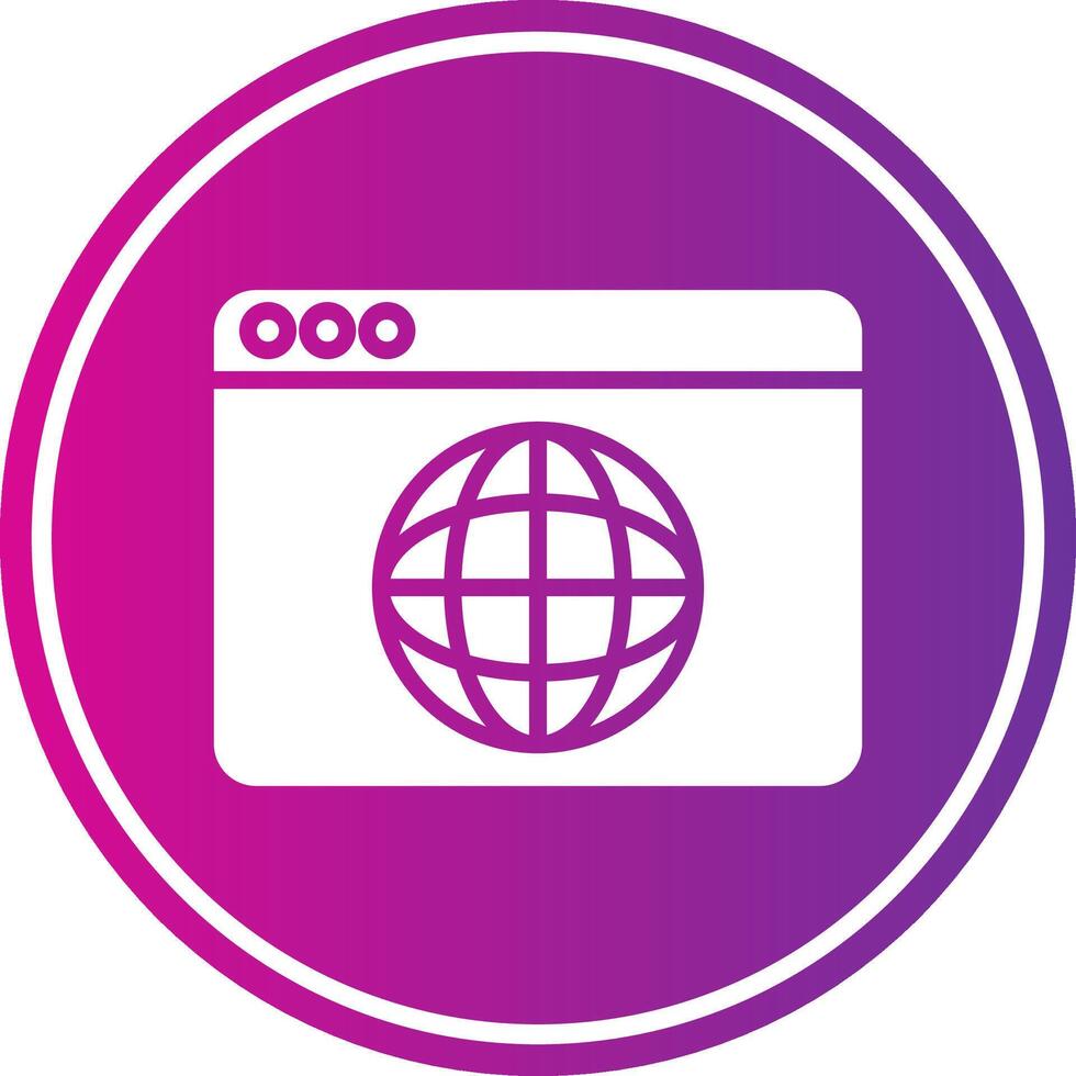 Browser Glyph Gradient Circle Icon vector