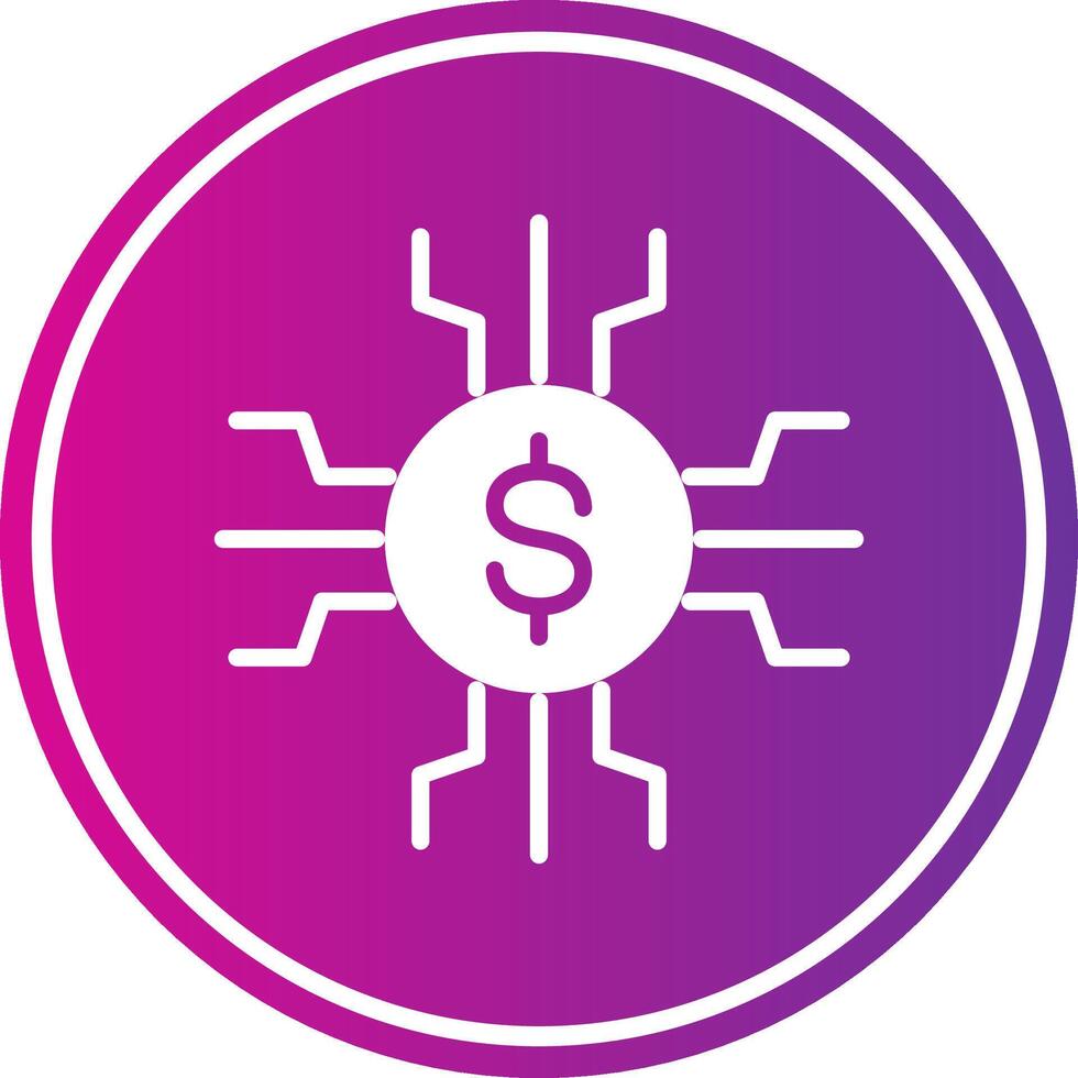 Dollar Glyph Gradient Circle Icon vector