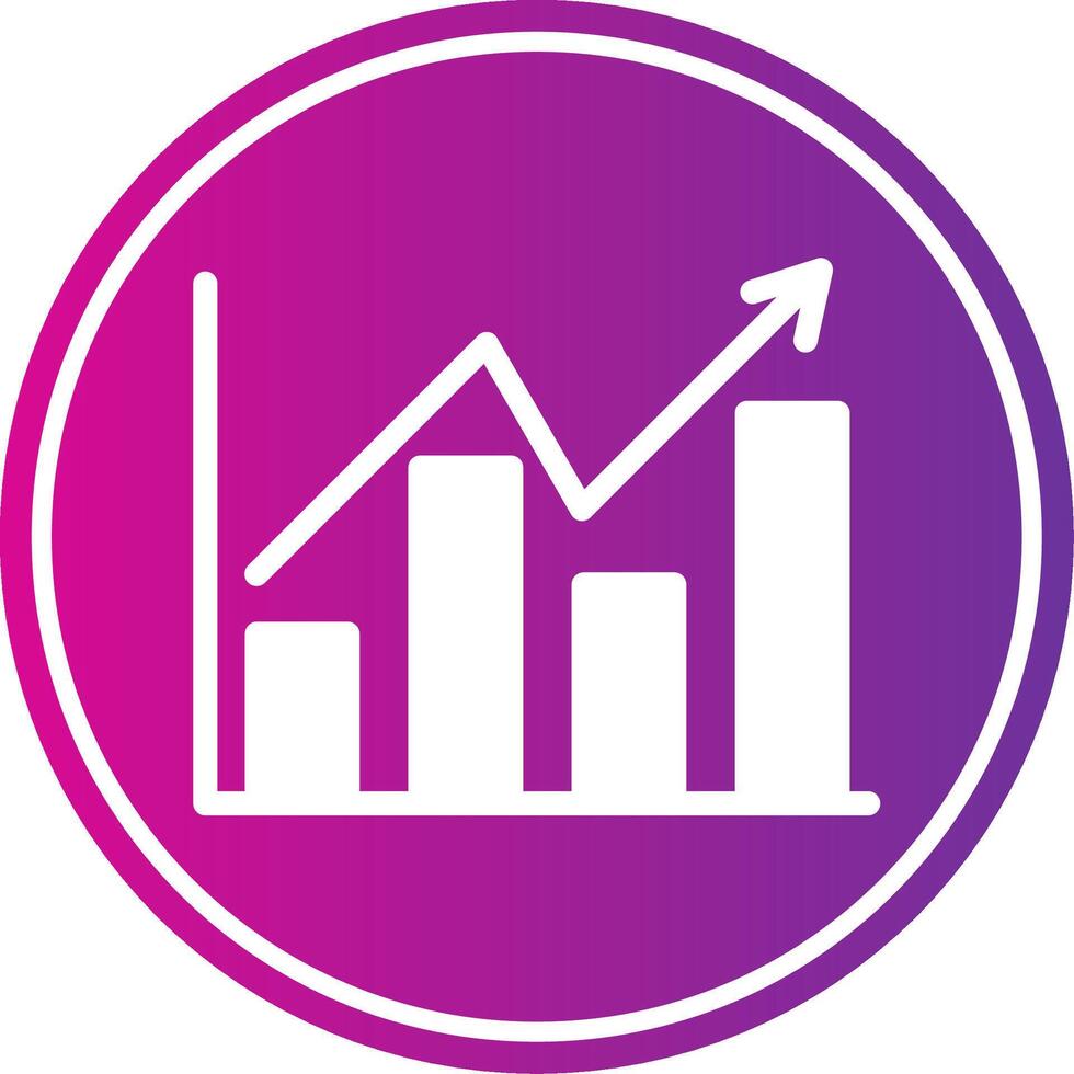 Bar Chart Glyph Gradient Circle Icon vector