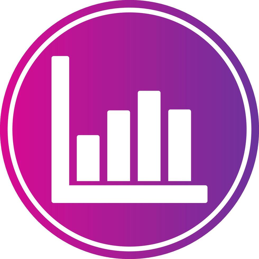 Bar Chart Glyph Gradient Circle Icon vector