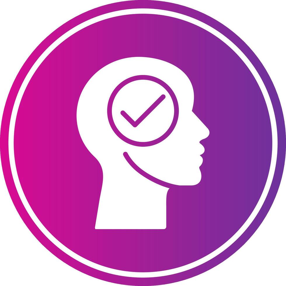 Head Glyph Gradient Circle Icon vector