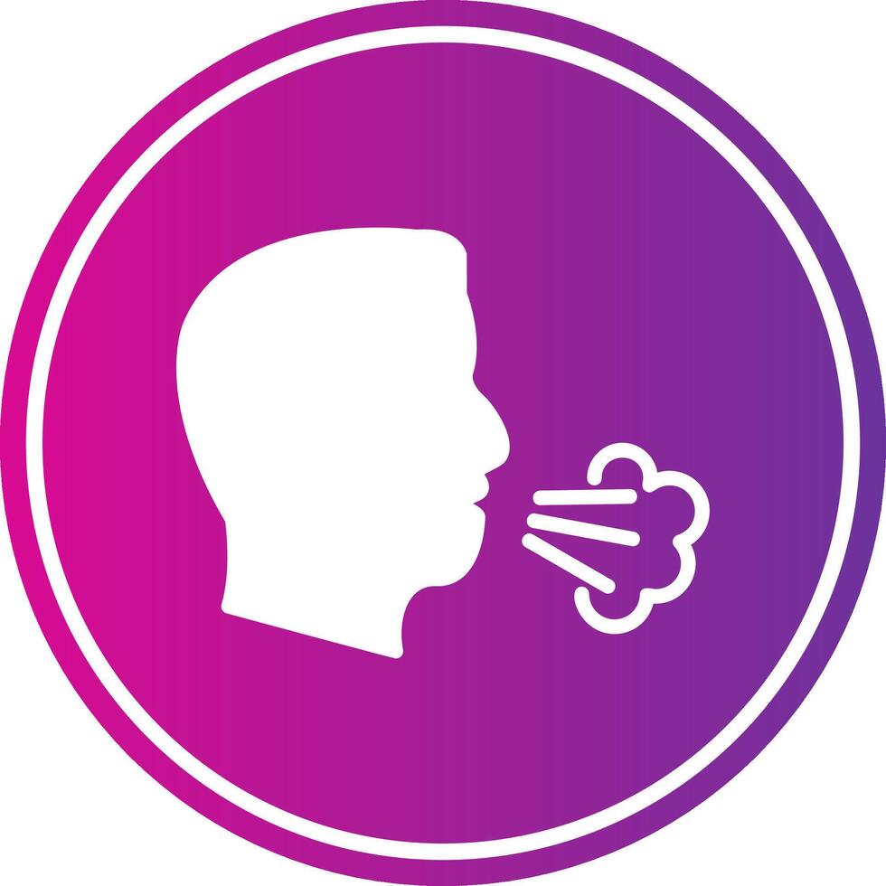 Dry Cough Glyph Gradient Circle Icon vector