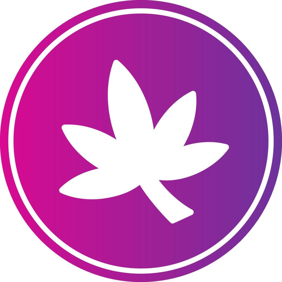 Weed Glyph Gradient Circle Icon vector