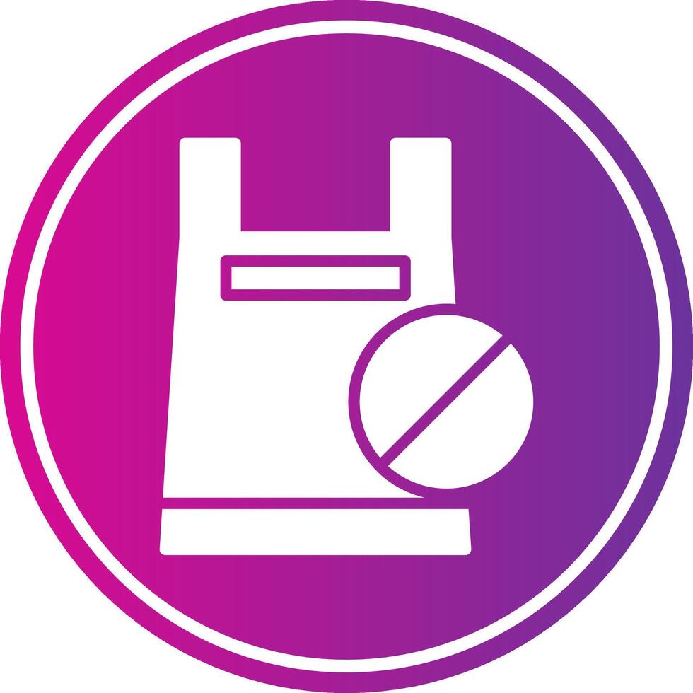 No Plastic Bag Glyph Gradient Circle Icon vector